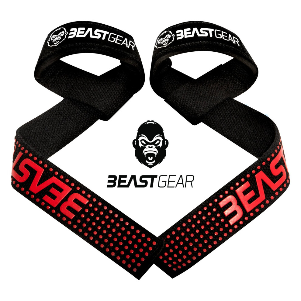 Beast Gear Weight Lifting Straps - Professional Standard Padded Straps With Advanced Gel Flex Grips