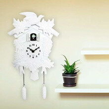 Walplus Elegant White Cuckoo Clock Wall Art Home Living Room Kitchen Décor Restaurant Cafe Hotel Office Decoration