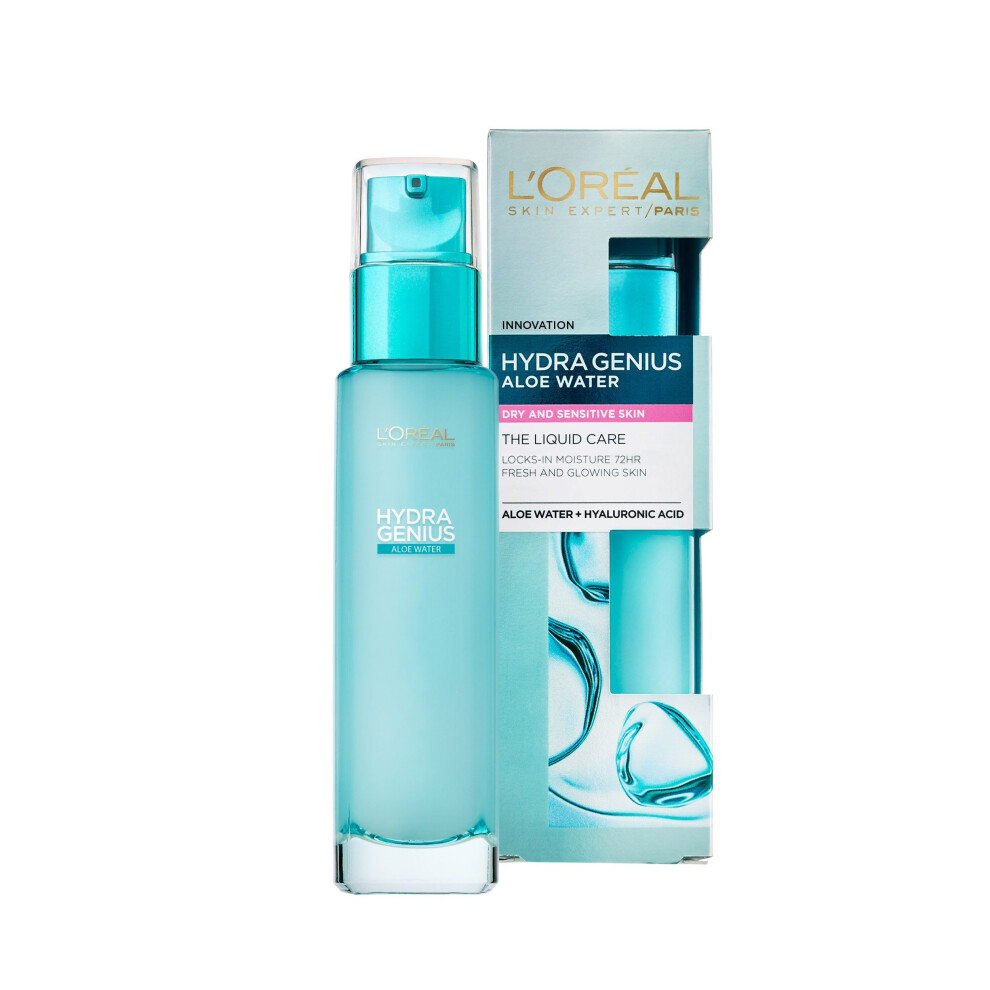 L'Oreal Paris Hydra Genius Hyaluronic Acid + Aloe Liquid Moisturiser for Dry to Sensitive Skin, 70ml