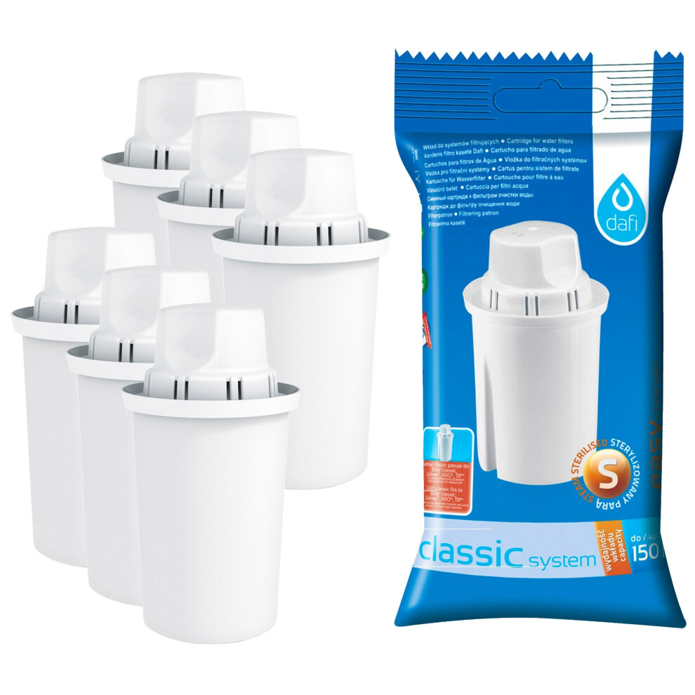 Pack of 6 Dafi Classic Water Filter Cartridges for Brita Classic and Dafi Classic Jugs