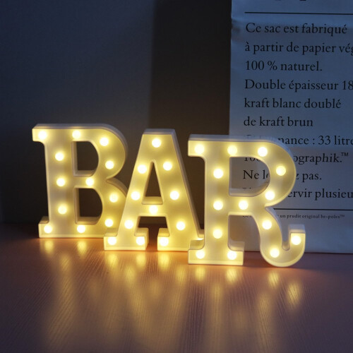 Vimlits BAR Illuminated Marquee Bar Sign Lighted LED Marquee Word Sign Pre Lit Pub Bar Sign Light Battery Operated