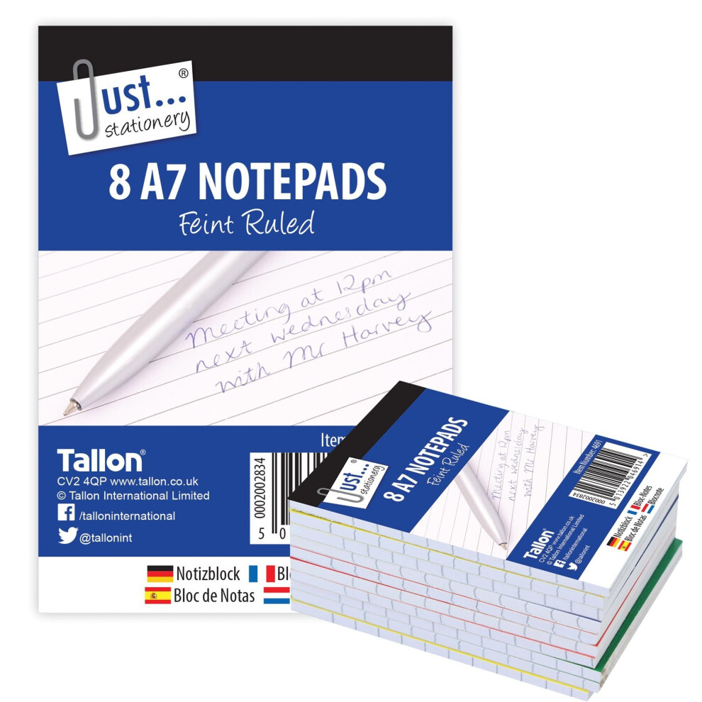 Just-Stationery Just Stationery A7 Notepad (Pack Of 8)
