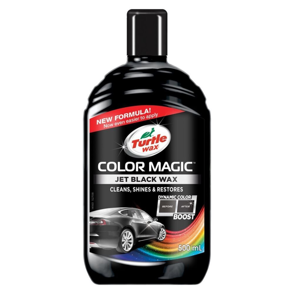 Turtle Wax 52708 Color Magic Car Paintwork Cleans, Shines & Restores Scratches Faded 500Ml Black 8434635314225