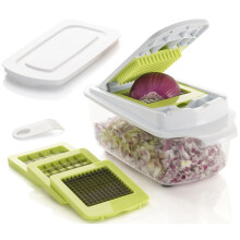 Brieftons QuickPush Food Chopper (BR-QP-02): Strongest & 200% More Container Capacity, 30% Heavier Duty, Onion Chopper, Kitchen Vegetable Dicer,...
