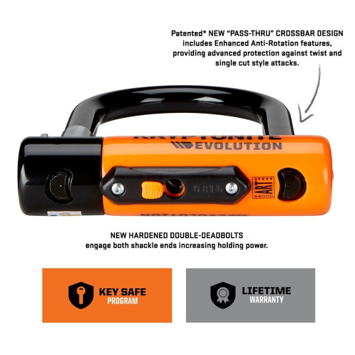 Kryptonite Kryptonite Evolution Mini-7 Lock with Flex Cable and Bracket - Orange, 7-Inch 2