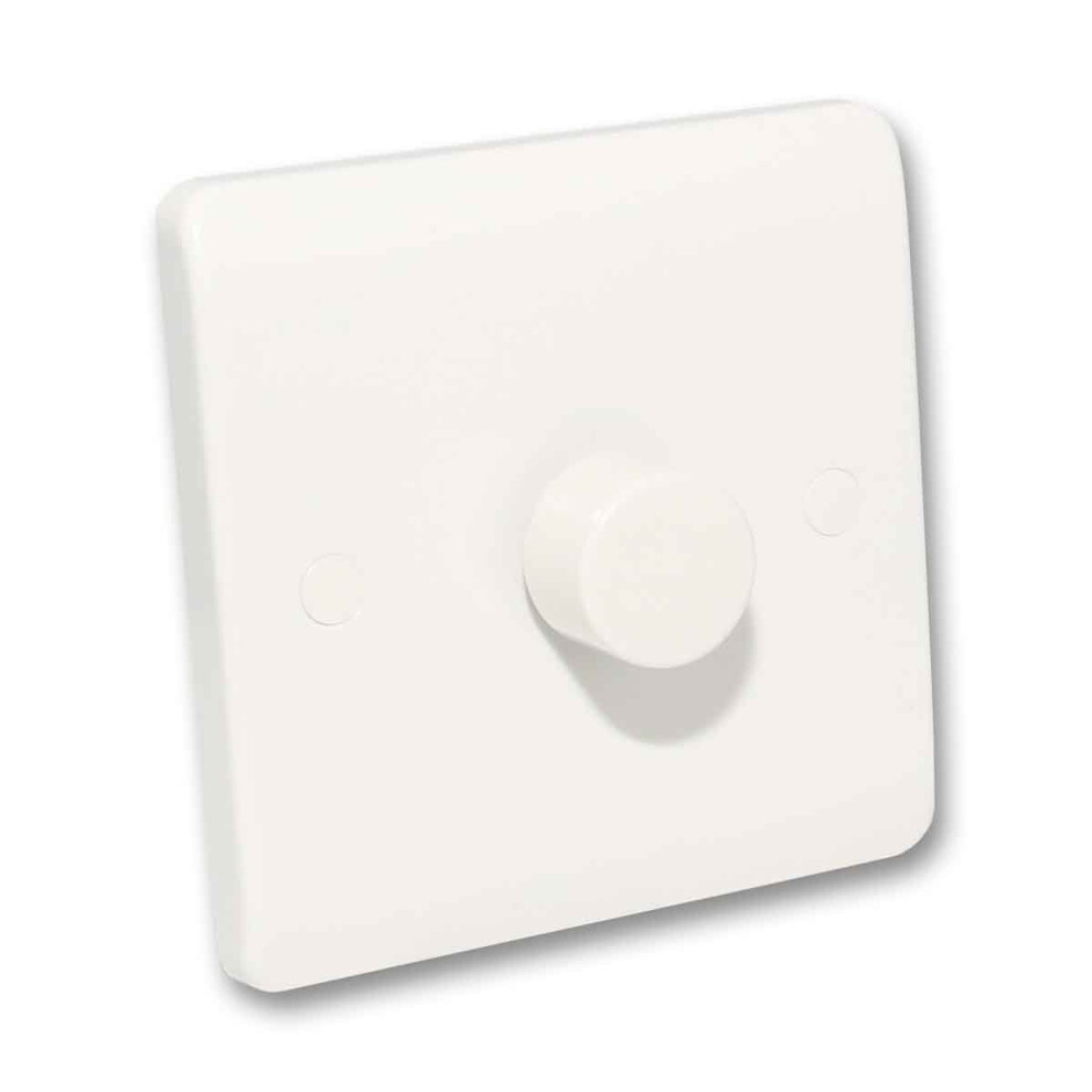 LED Dimmer Switch Single Light Switch for Dimmable Low Load Lighting White Faceplate 3W to 250W 240V One Gang Two Way