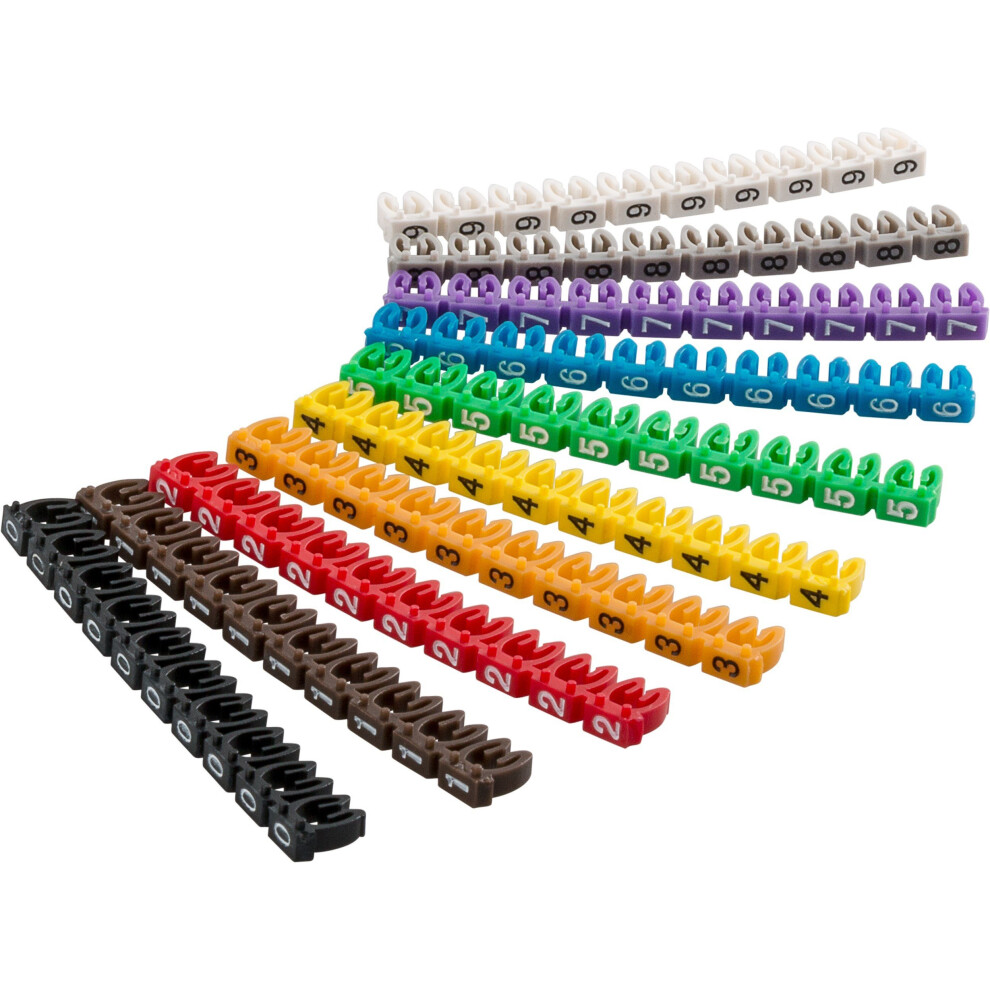 Goobay Cable Marker '0-9' Clips For Diameter, Colourful Coloured 2,5 Mm 4040849725135