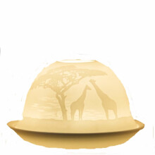 Nordic Lights Porcelain Tealight Candle Holder Dome & Tray - Giraffe