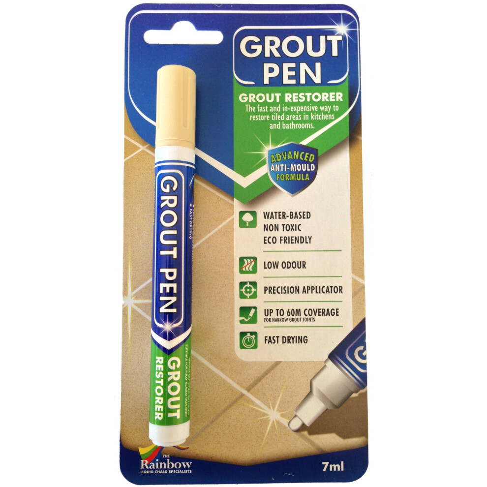 Grout Pen - Designed For Restoring Tile Grout In Bathrooms & Kitchens (Cream) 5030105681113