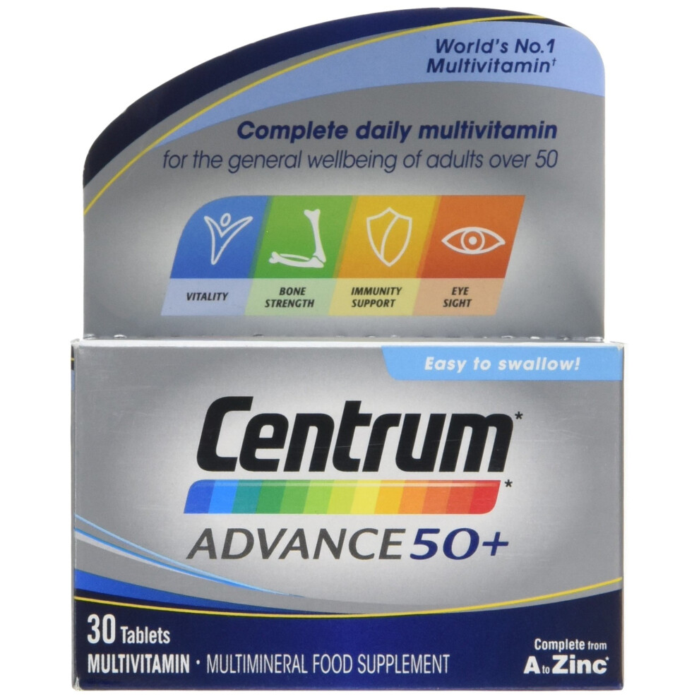 CENTRUM ADVANCE 50 Plus Multivitamin Tablets, Pack of 30