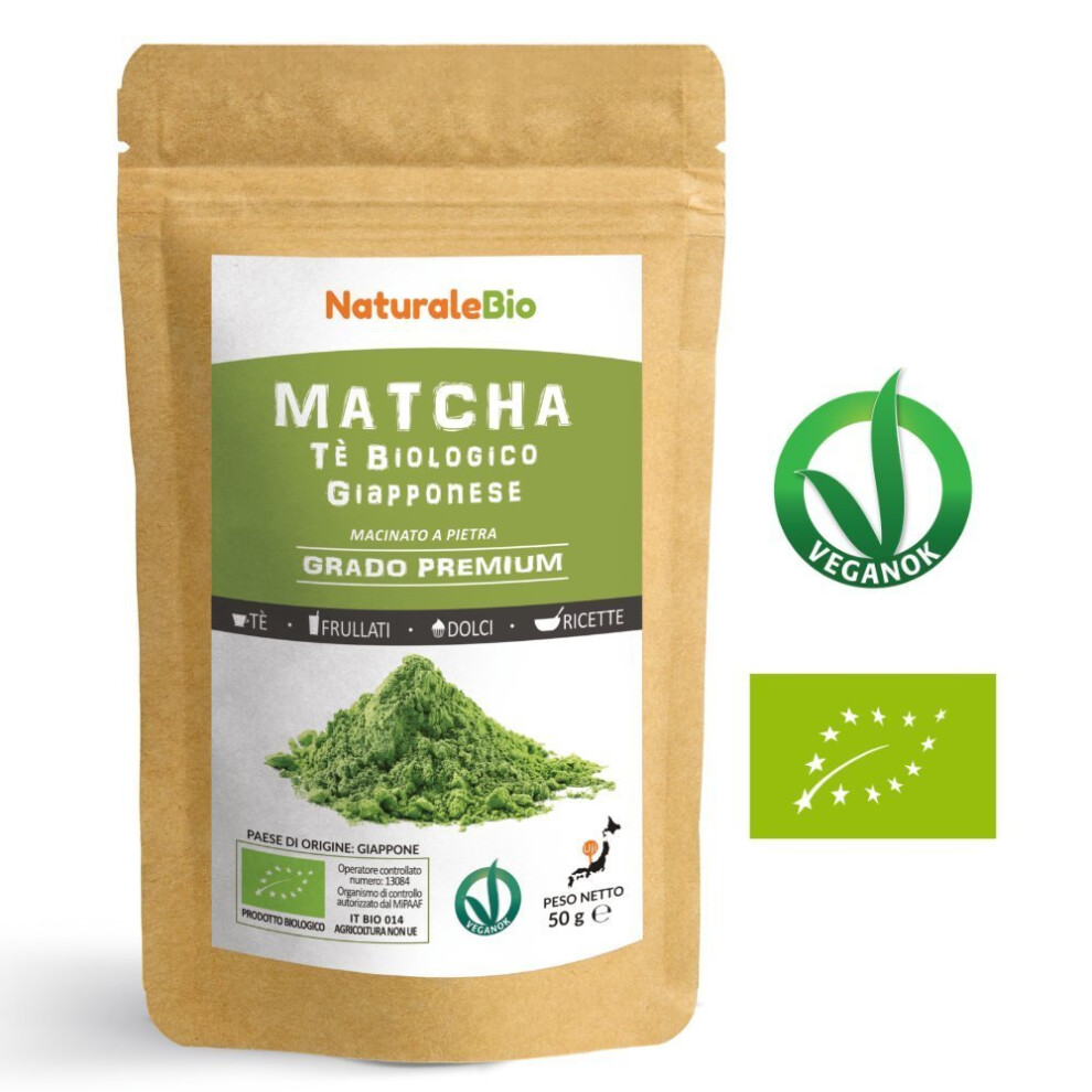 Japanese Organic Matcha Green Tea Powder [ Premium Grade ] 50 gr | Tea Produced in Japan, Uji, Kyoto | Use for Drinking, Cooking, Baking, Smoothie...