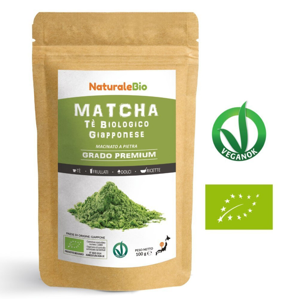 Japanese Organic Matcha Green Tea Powder [ Premium Grade ] 100 gr | Tea Produced in Japan, Uji, Kyoto | Use for Drinking, Cooking, Baking, Smoothie...