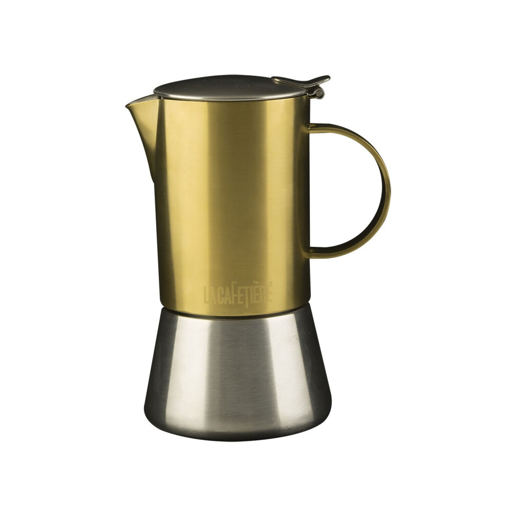 La Cafetiere Edited 4 Cup Stainless Steel Stovetop Brushed Gold