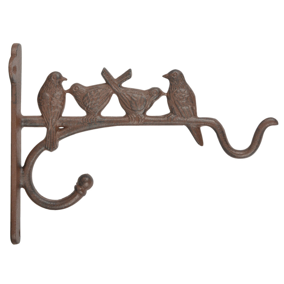 Cast Iron Hanging Basket Hook with Birds Design