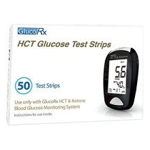 GlucoRx HCT Glucose Test Strip, 50-Count