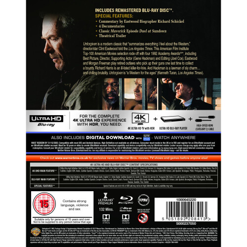 Warner Bros Unforgiven [1992] (4K Ultra HD + Blu-ray) 1