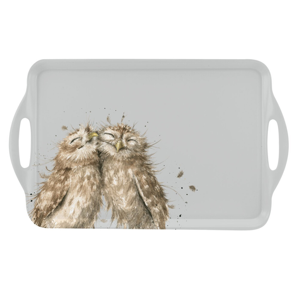 Wrendale Large Handled Tray (Owl), Melamine, Multi Coloured, 20 x 29.5 x 48 cm