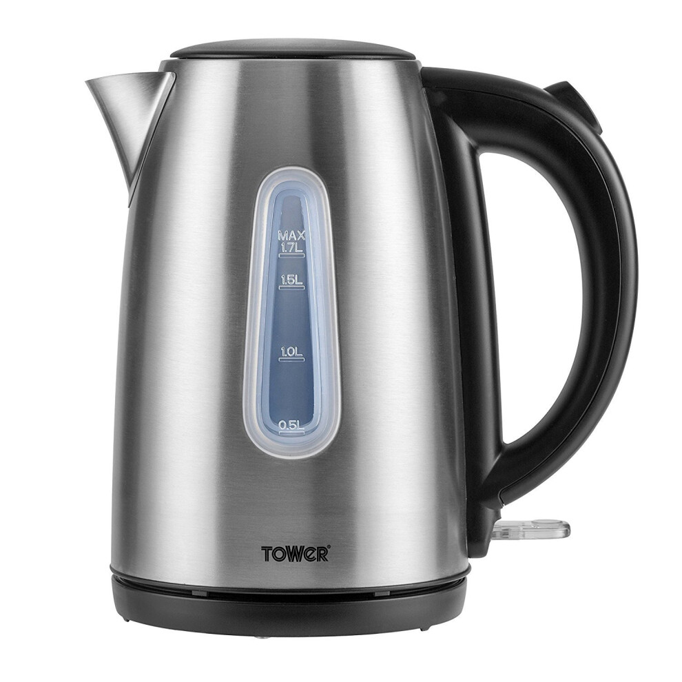 Tower T10015 Infinity Rapid Boil Jug Kettle, 3000 W, 1.7 Litre, Brushed Stainless Steel