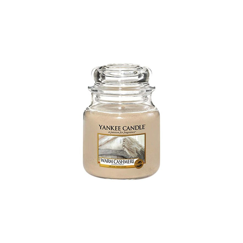 Yankee Candle Medium Jar Candle, Warm Cashmere,, Beige, 9.9 x 9.9 x 13.5 cm