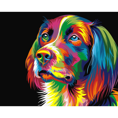 Colorful dog hot sale canvas art