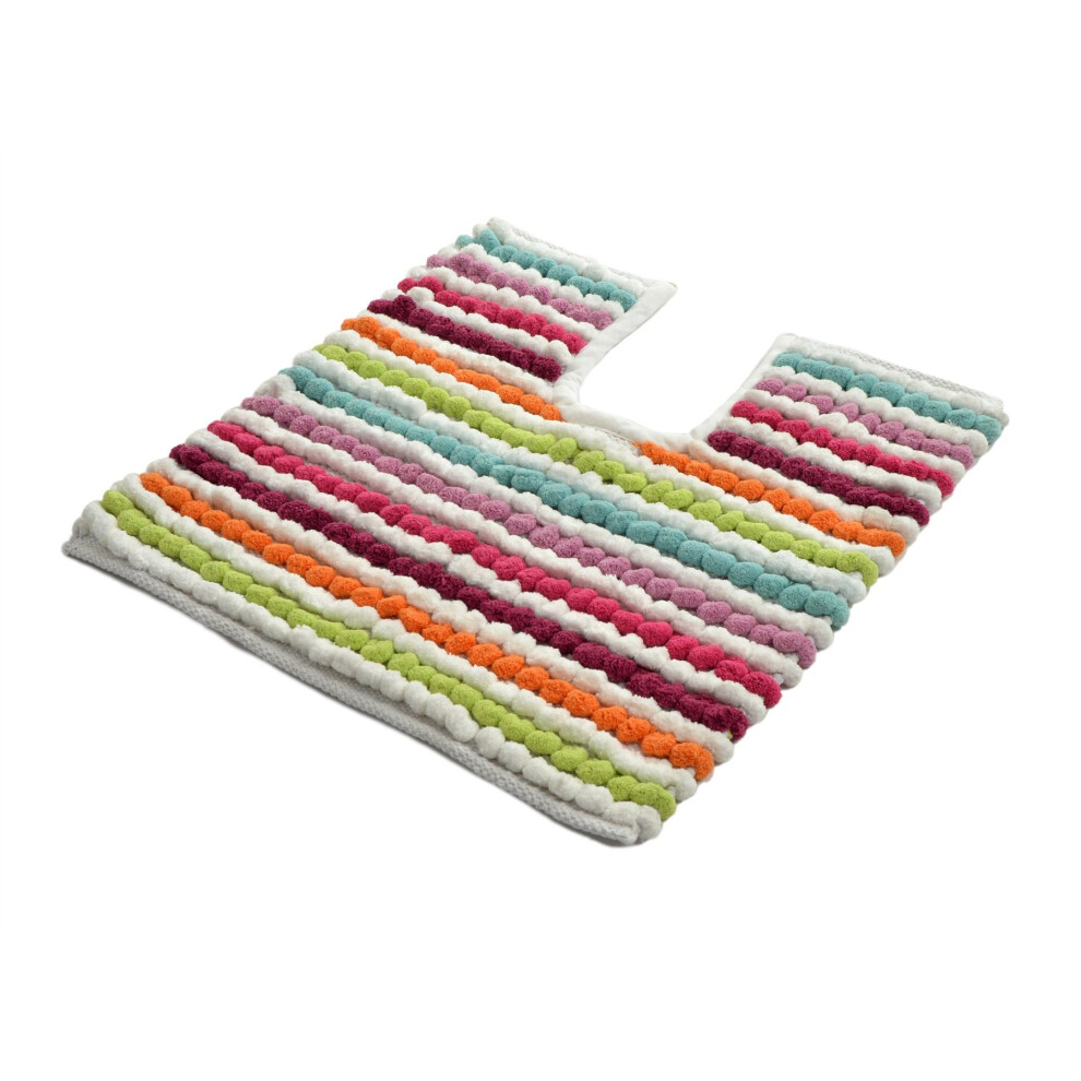 Allure Bath Fashions Toilet Mat for Pedestal Extra Thick California 2200gsm Heavy Supreme Supersoft Pedestal Mats Size 50 x 50cm in Multi Brights...