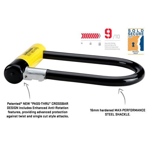 Kryptonite Kryptonite New York Standard Lock with Flex Frame U-Bracket - Yellow, Standard Shackle 2