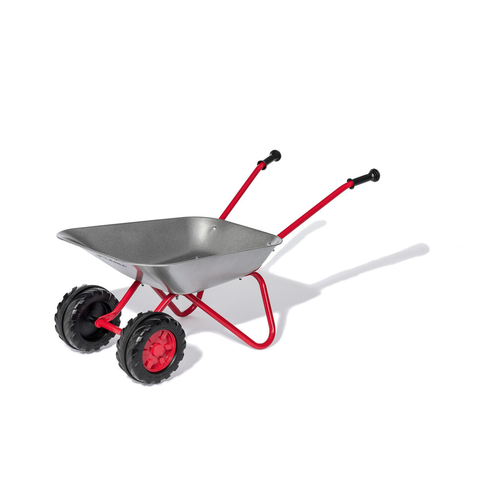 rolly toys Metal Wheelbarrow with 2Â Double Front Wheel Tyre Red/Grey