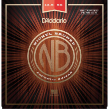 D'Addario Guitarstrenge - Akustiske guitarstrenge - Nikkelbronze - Til 6-strenget guitar - Naturlig klar og fokuseret tone - NB13556BT - Medium (