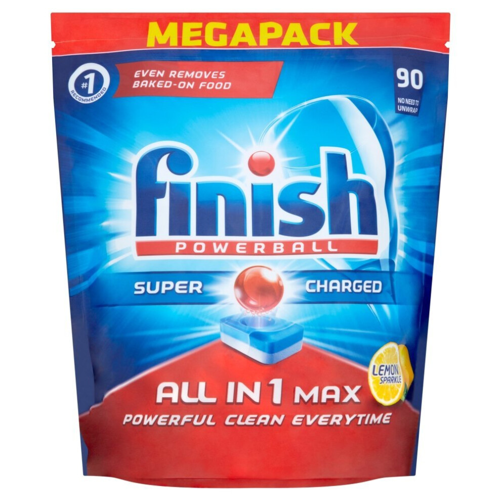 Finish All-In-One Max Lemon Dishwasher Tablets Megapack - 90 Tablets