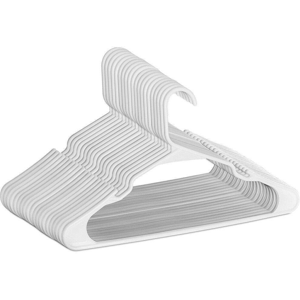 Utopia Home Pack of 50 Plastic Hangers - Durable & Slim - White