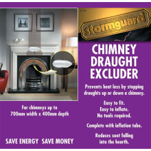 Stormguard Universal Chimney Draught Excluder - Balloon for Chimney sized 10 - 70cm (4"- 28") length x 10 - 40cm (4"- 16") width