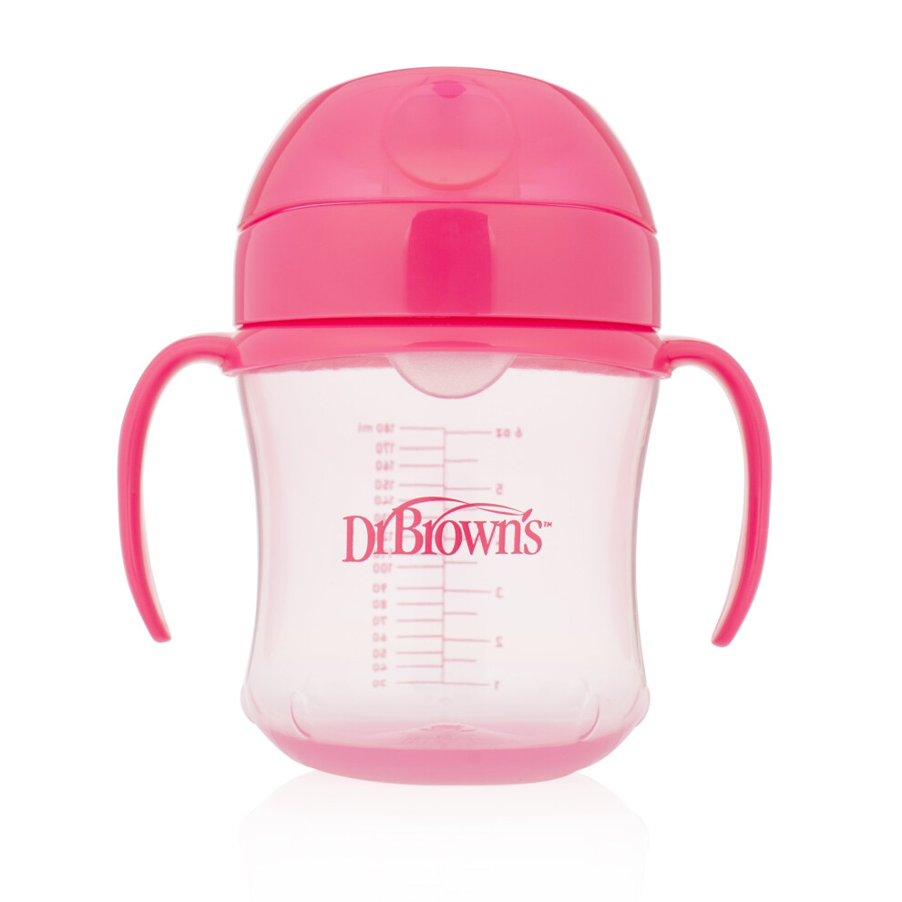 Dr Brown's Soft Spout Toddler Cup with Handles, Pink