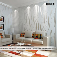 Modern Minimalist Non-woven Water Plant Pattern 3D Flocking Embossed Wallpaper Roll Living Room Bedroom Silver Grey (1)
