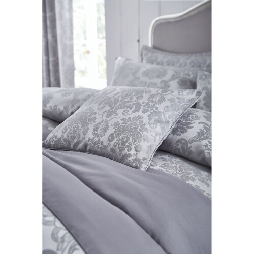 Catherine Lansfield Catherine Lansfield Damask Jacquard Double Duvet Set Silver 2