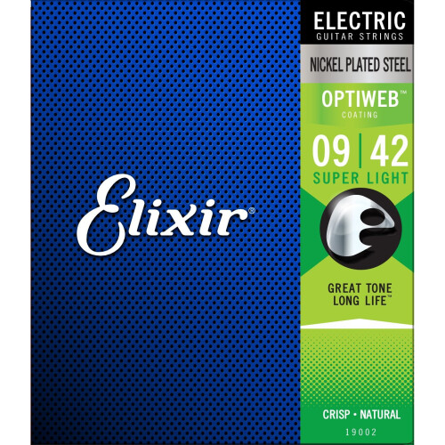 Elixir 19002 Electric Nickel Plated Steel Strings With Optiweb Coating