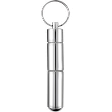 Pocket Toothpick Holder Waterproof Aluminium Alloy Toothpick Box Metal Pill Case with Key Ring, 2.8 x 0.6 Inch
