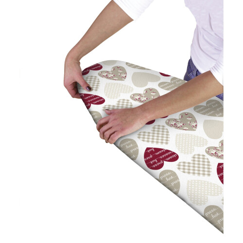 Country Club Multi Fit Elasticated Ironing Board Cover, Hearts