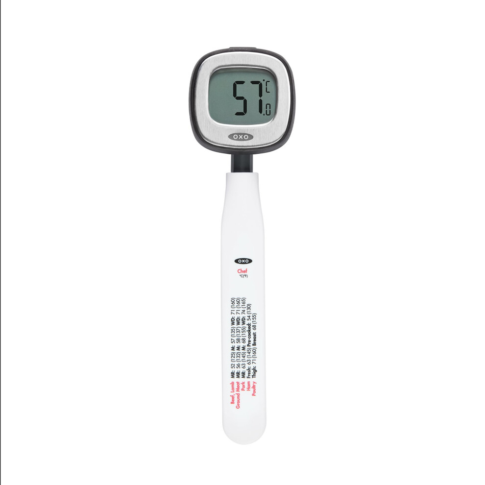 OXO Good Grips Digital Instant Read Thermometer, Metallic Black, 25.4 x 10.9 x 1.8 cm