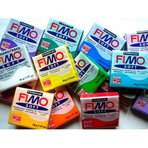 Fimo Oven Bake Clay . Starter set 6 x 56g Blocks in assorted Colours. by Fimo