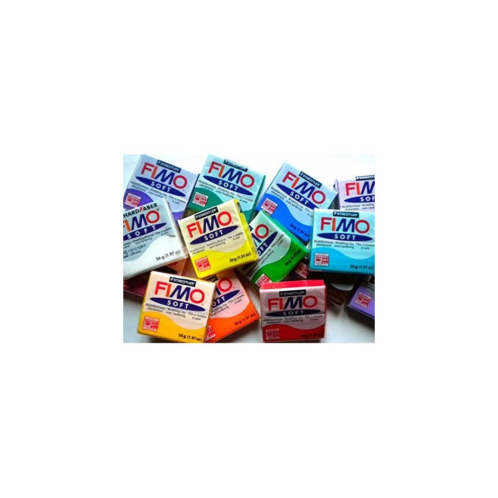 Fimo Oven Bake Clay . Starter set 6 x 56g Blocks in assorted Colours. by Fimo