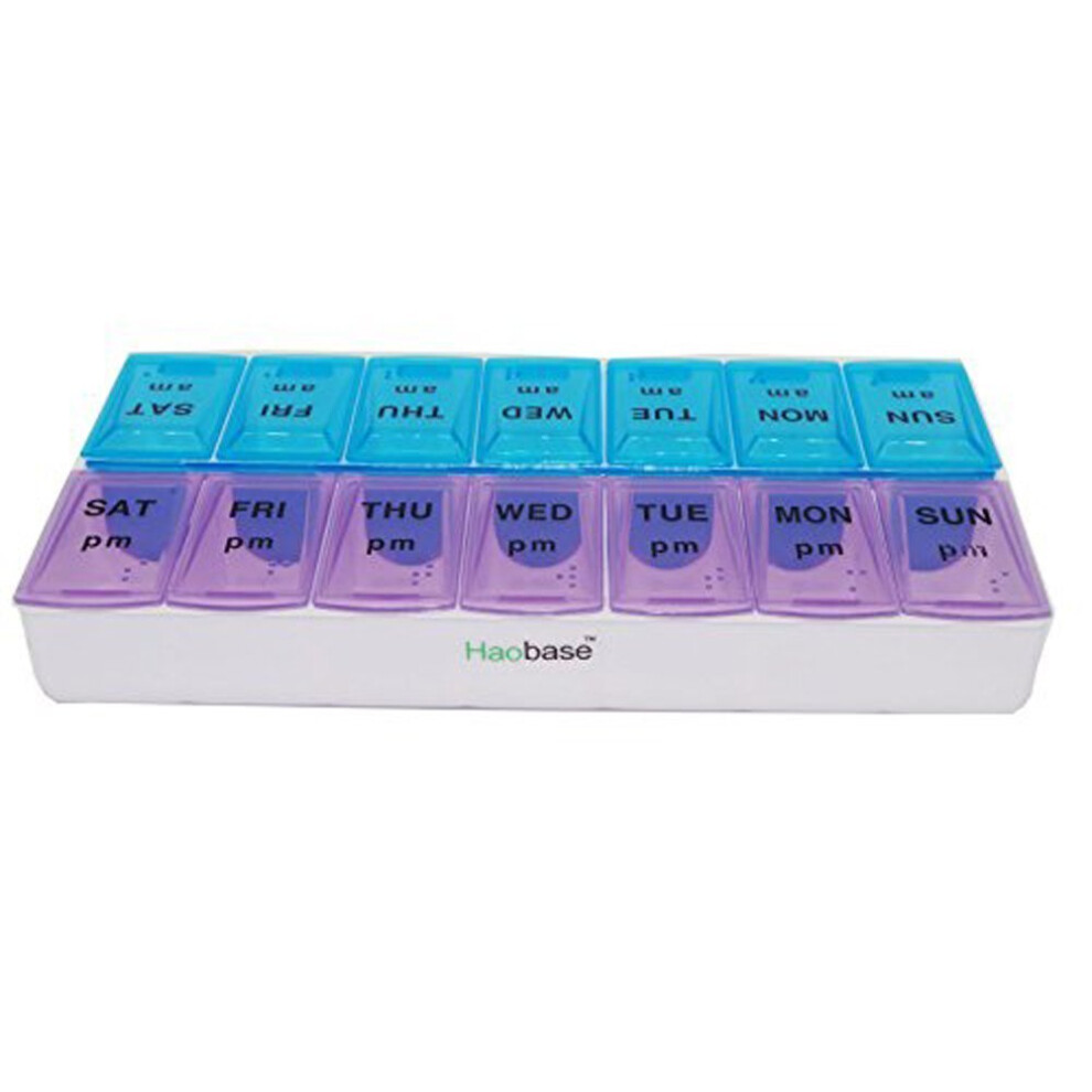 Haobase Seven Day AM and PM Pill and Tablet Storage Box with compartments