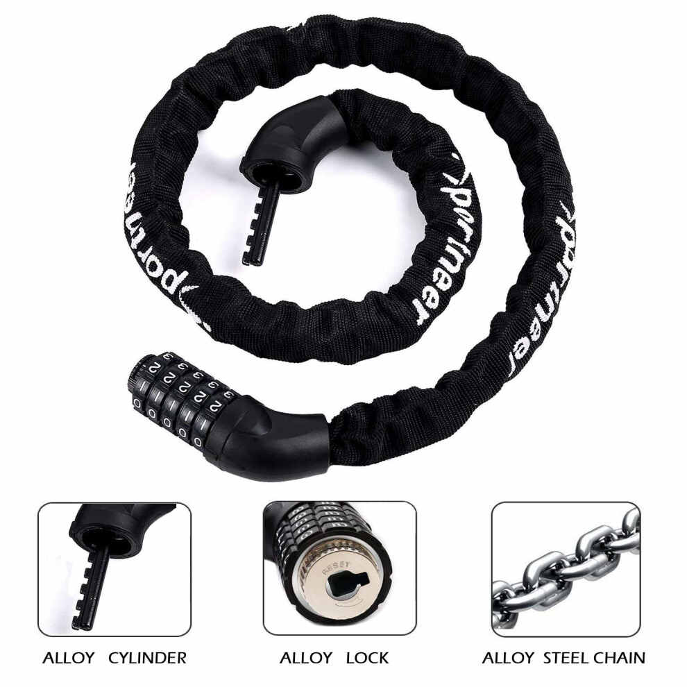 Anti-theft Bicycle 5-digit Combination Chain Lock