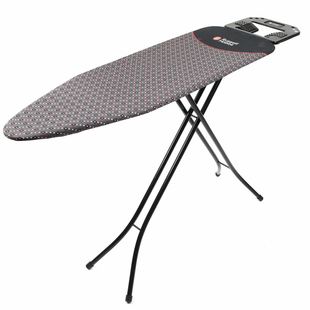 Russell Hobbs La043153blk Adjustable Ironing Board With Jumbo Iron Rest, 122 X 38 Cm, Black