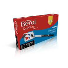 Berol Dry Wipe Fine Tip Whiteboard Pen - Black (Pack of 12)