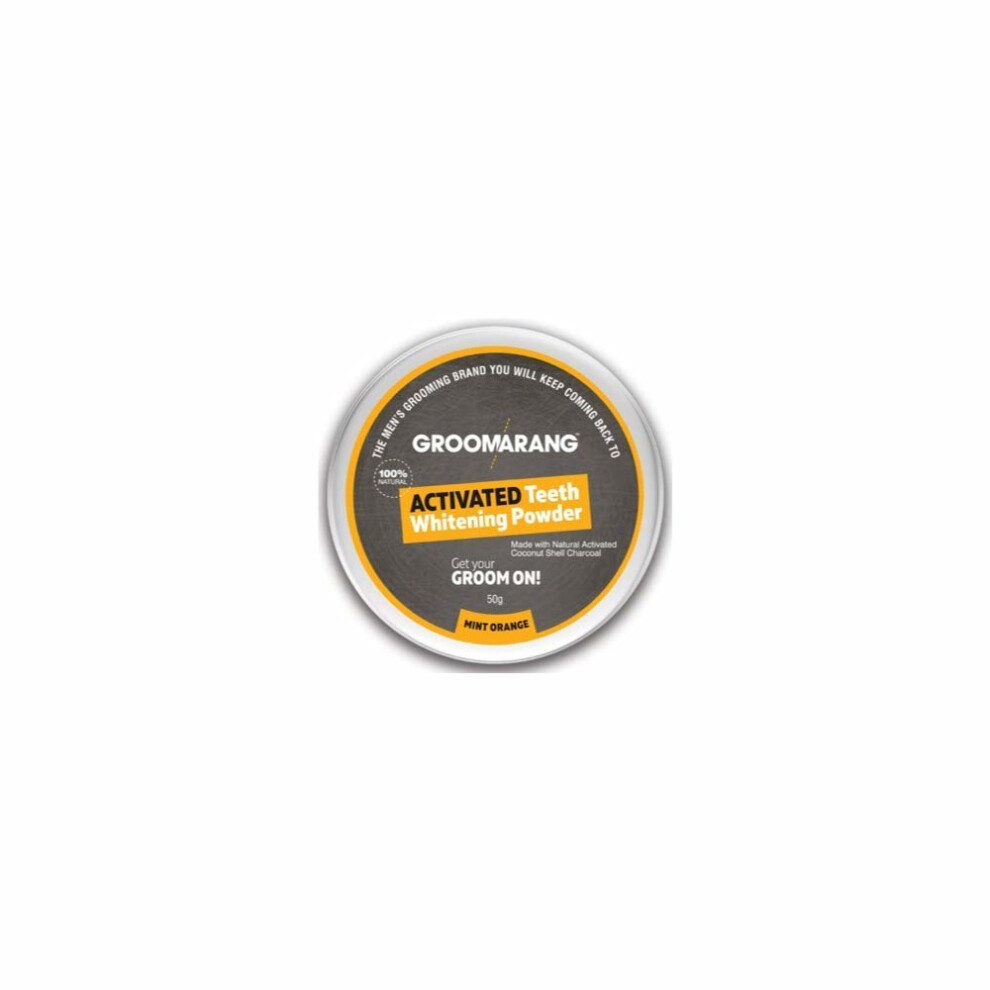 Groomarang Orange Activated Charcoal And Coconut Shell Mint Teeth Whitening Powder Approximately 30G Of Charcoal)