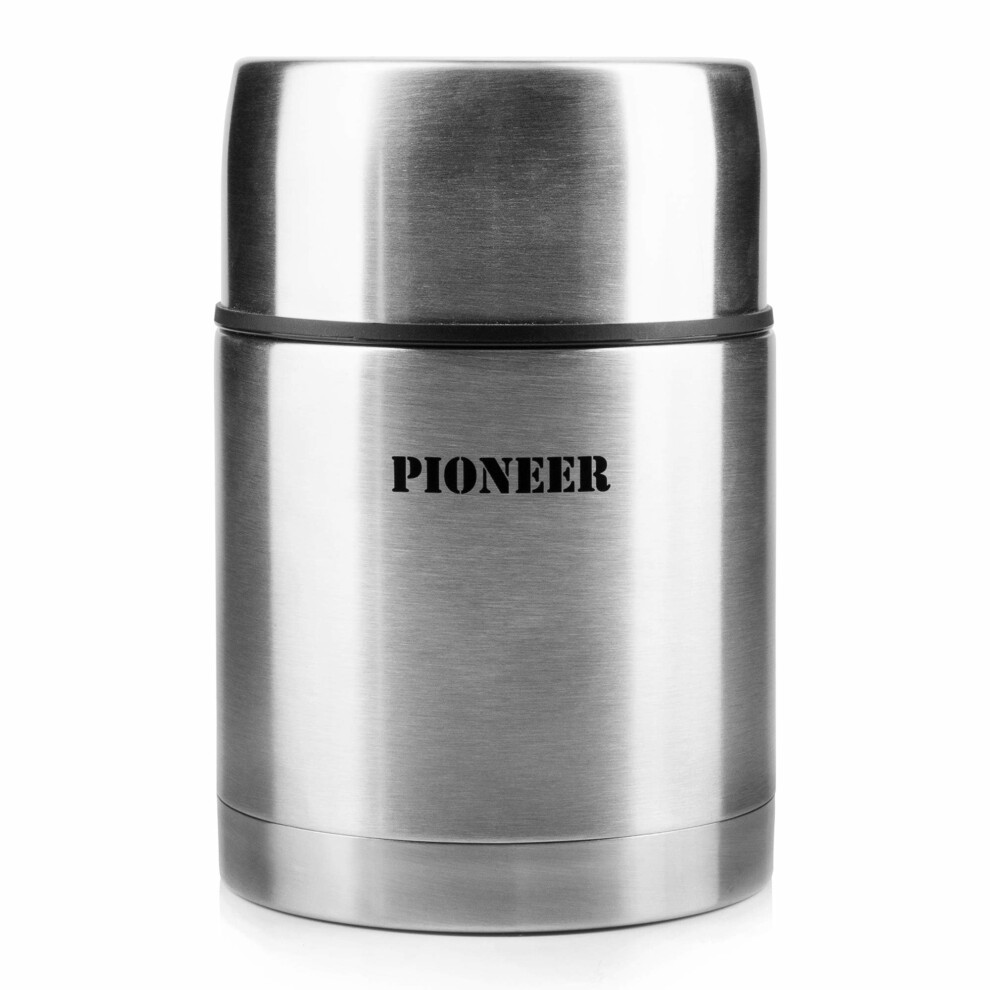 Pioneer Vacuum Insulated Leakproof Soup/Food Flask, 8 Hours Hot 24 Hours Cold, Stainless Steel, 700 ml