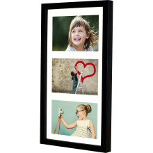18 x 35 cm (7 x 14-Inch) - 3 Aperture Picture Photo Frame for 4 x 6-Inch photo, BLACK