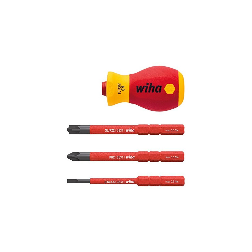 Wiha SB 2831-01 SoftFinish Electric slimVario Stubby Red Yellow SB28310101 | 41230 Compact interchangeable screwdriver with IEC 60900 tested slimBits for work on live parts up to 1,000V AC. - Image 11