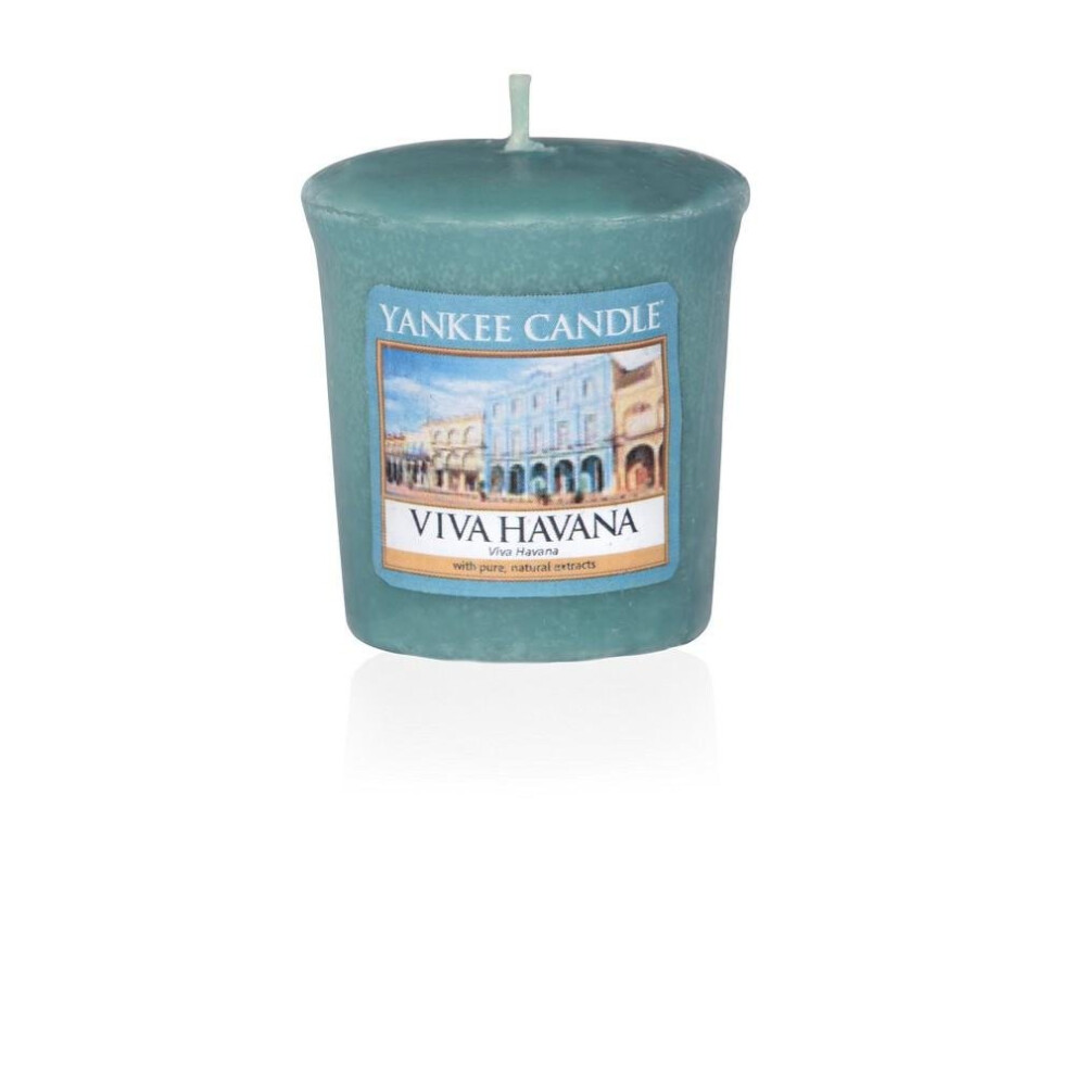 Yankee Candle Viva Havana Votive Candle, Wax, Blue, 4.6 x 4.5 x 5 cm