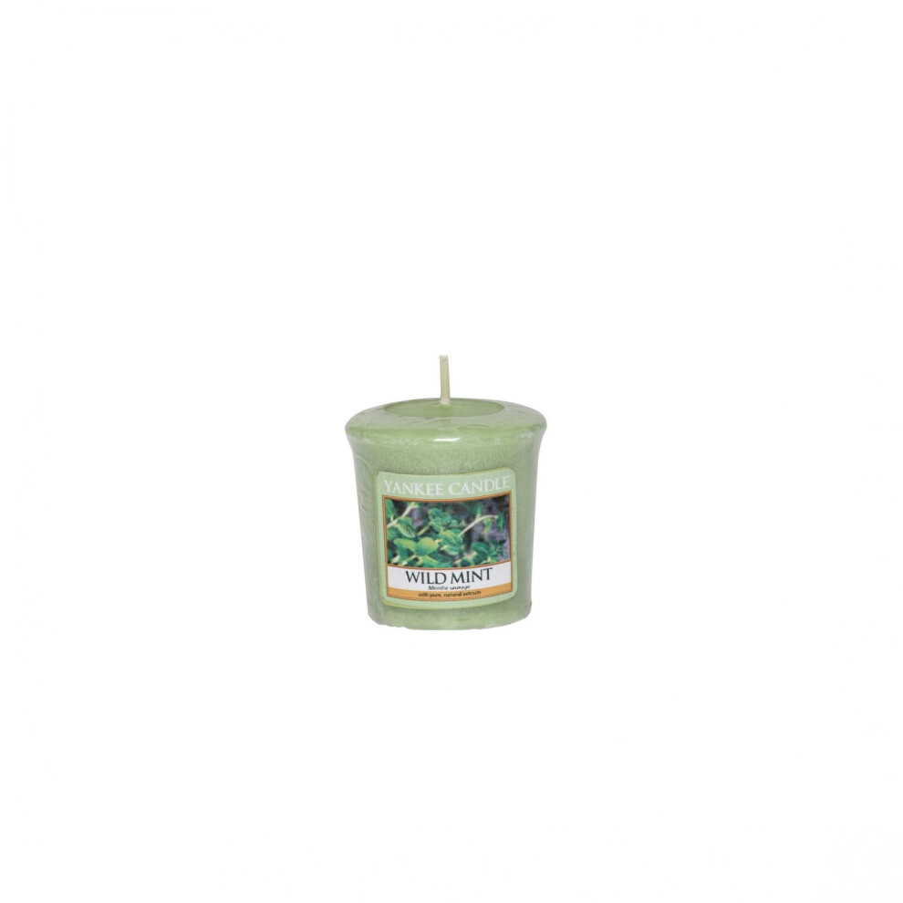 Yankee Candle Wild Mint Votive, Wax, Green, 4.7 x 4.5 x 5 cm